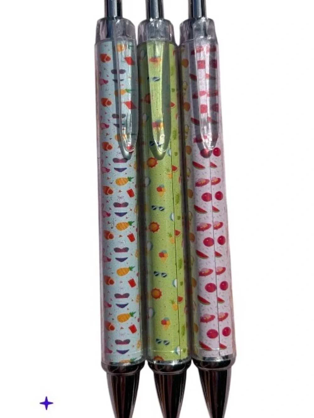 Festive Confetti Ballpoint Pen Set - Pastel Blue, Pastel Green, Pastel Pink